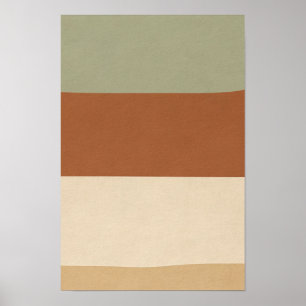 Poster Sage Terracotta Campo de Cor Horizontal Abstrato P