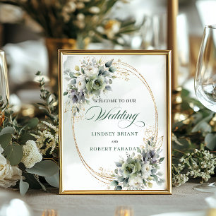 Poster Sage Verde Botânico Casamento Acolhimento Aquarela