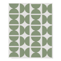 Sage Verde Contemporâneo Retro Meia Lua 70s