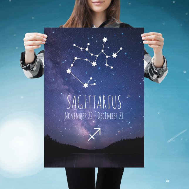 Poster Saggitarius | Constelação Zodiac Personalizada (Criador carregado)