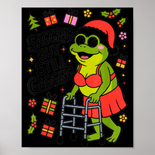 Poster Sagitando Mas Ainda Engraçado Sapo de Natal Hol