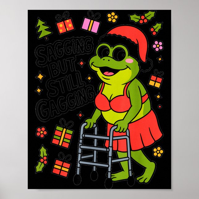 Poster Sagitando Mas Ainda Engraçado Sapo de Natal Hol (Frente)
