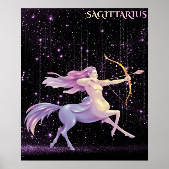Poster Sagitário Celestial – Arte Astrológica (Frente)