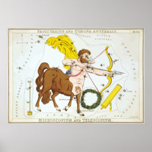 Poster Sagitário - Constelação - Horoscópio - Zodiac
