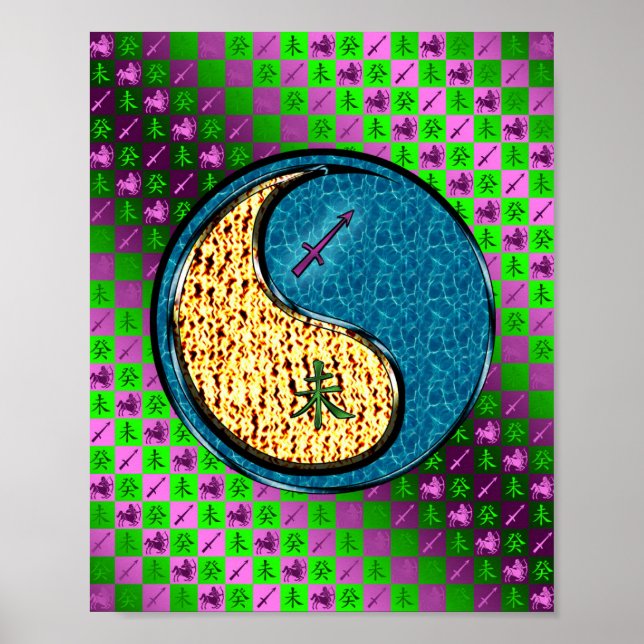 Poster Sagitário e Caprino de Água (Frente)