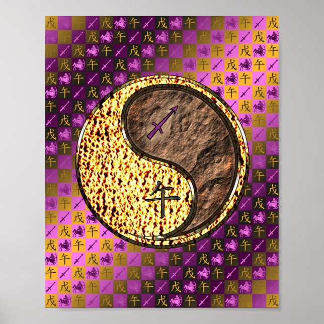 Poster Sagitário e Cavalo da Terra (Frente)