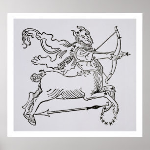 Pôster Sagitário (o centauro) uma ilustração do