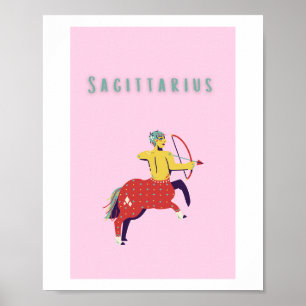 Poster Sagitário Rosa, zodíaco, signo estelar