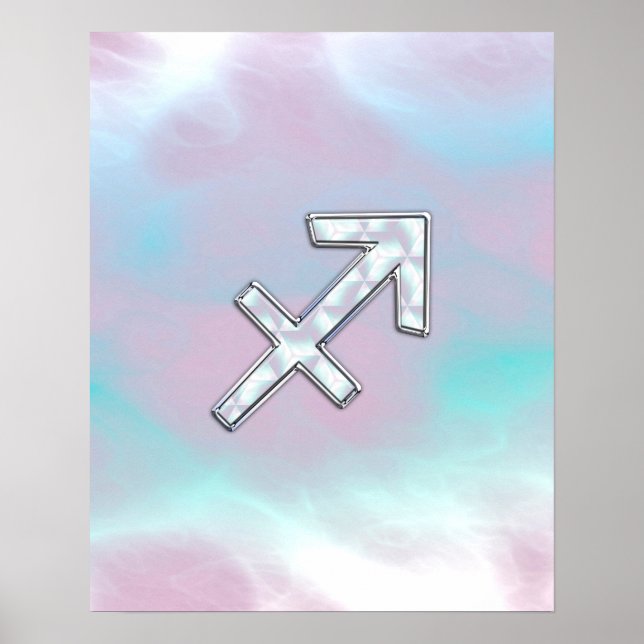 Pôster Sagitário - Sinal Zodíaco sobre a Mãe do Estilo Pé (Frente)