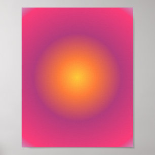 Poster Sagittarius Aura Gradient Zodiac, Amarelo Roxo