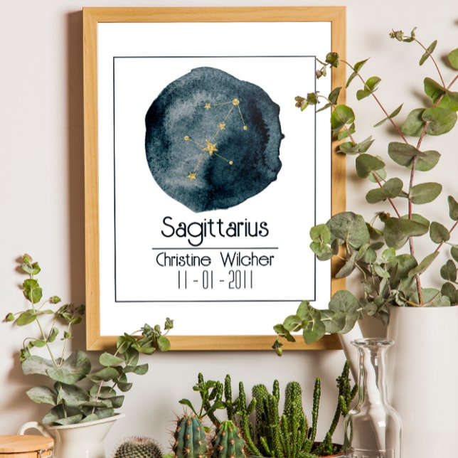 Poster Sagittarius - Sinal Zodíaco: Nome Personalizado e  (Criador carregado)