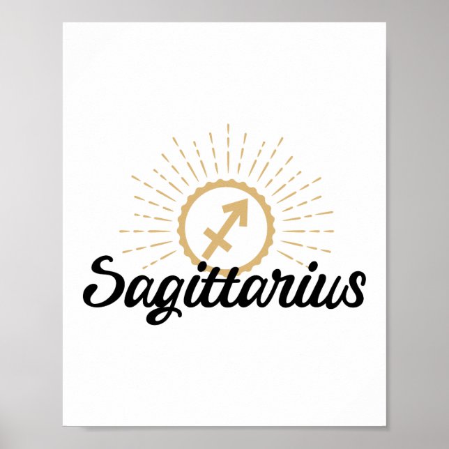 Poster Sagittarius Starburst Símbolo Zodiac (Frente)
