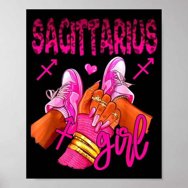 Poster Sagittarius Zodiac Sign Birthday Queens Horoscope  (Frente)