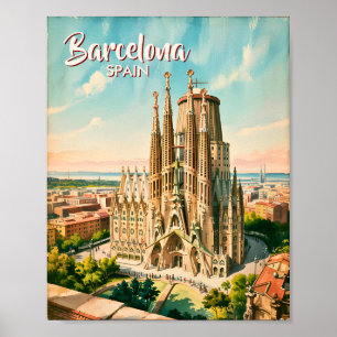 Poster Sagrada Familia Personalizada Barcelona Viagem Aqu