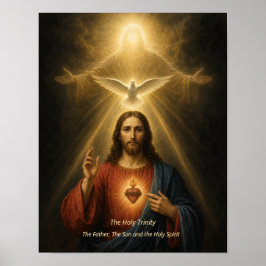 Poster Sagrada Trindade Arte Impressa - Pai, Filho, Espír