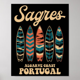 Poster Sagres Costa Algarve Portugal Prancha de Surfe Sur