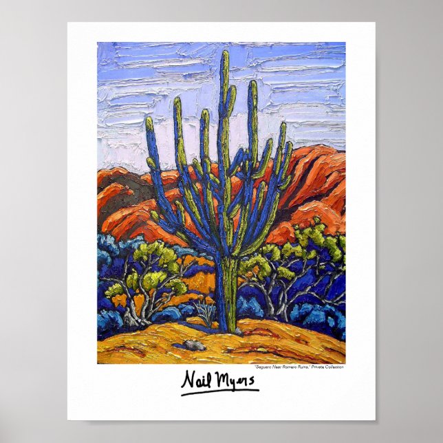 Poster "Saguaro perto de Romero Ruins" (Frente)