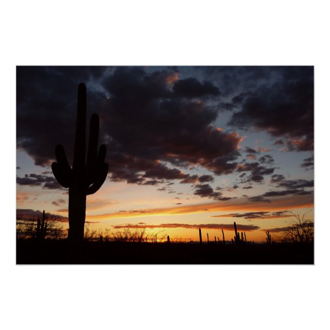 Pôster Saguaro Sunset III Arizona Desert Landscape (Frente)