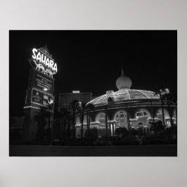 Poster Sahara Las Vegas a preto e branco