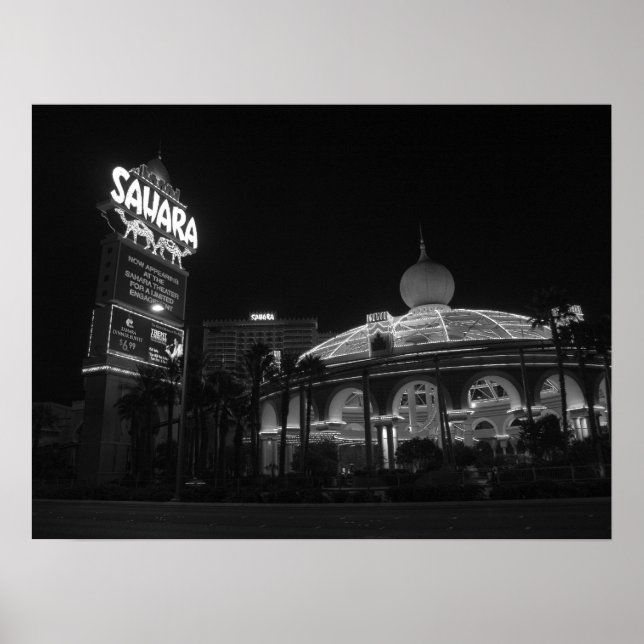 Poster Sahara Las Vegas a preto e branco (Frente)