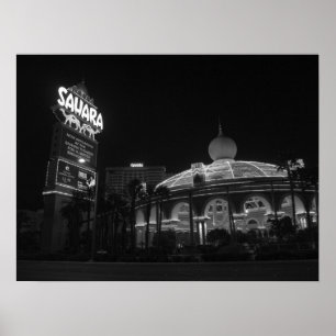 Poster Sahara Las Vegas em preto & no branco