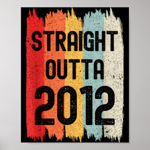 Poster Sai direto de 2012 Piada Aniversário Retro Incríve