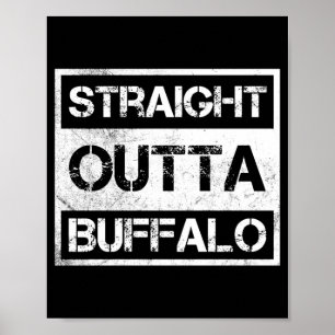 Poster Sai direto de Buffalo Nova York Vintage Desgastado