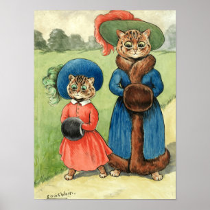 Poster Saia com tia por Louis Wain