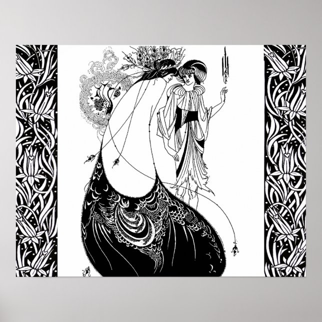 Pôster Saia de Pavão Beardsley Nouveau (Frente)