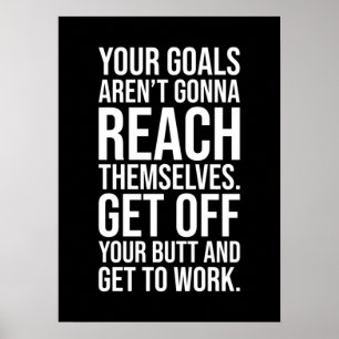 Poster Saia Do Seu Bumbum - Gym, Hustle, Success, Motivat
