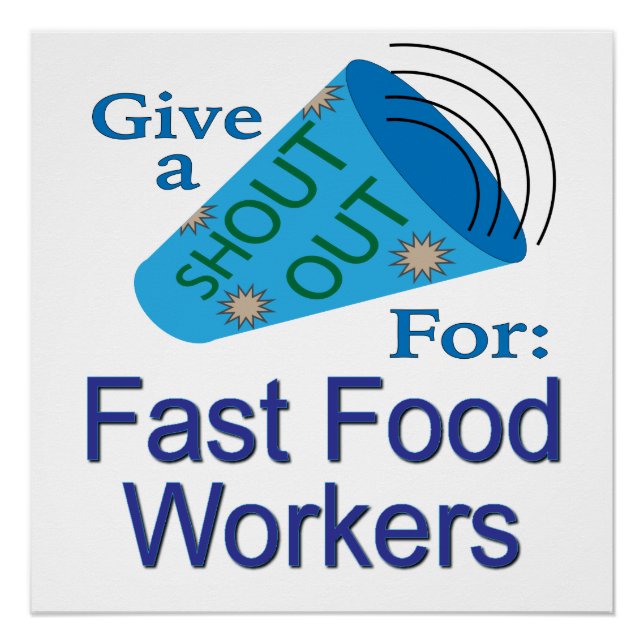 Pôster Saia para os trabalhadores de Comida rápida (Frente)