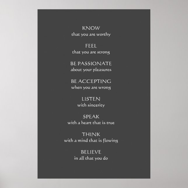 Pôster "Saiba que você é digno" (Frente)