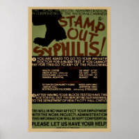 Saída do Carimbo Syphilis Vintage WPA Health Poste