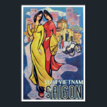 Pôster Saigon, Vietname - Vintage Art Deco Viagem<br><div class="desc">Impressão de reprodução do poster de viagens original que promove o turismo a Saigon, Vietnã, restaurou digitalmente à discrição do artista. Perfeito para a decoração da parede. Enquadre-o e isto faria uma bela decoração de sala ao estilo retrô em um bar, café, restaurante, home theater, escritório ou toca. Do tamanho...</div>