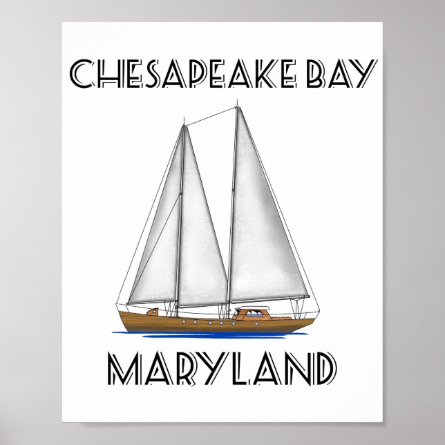 Poster Sailboat Chesapeake Bay Maryland (Frente)