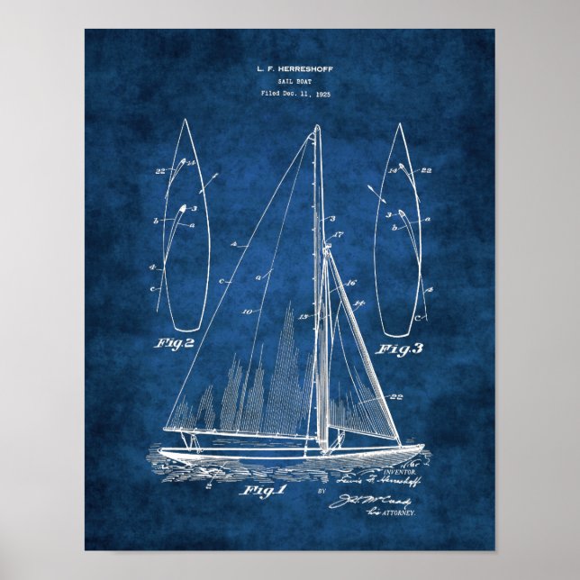 Poster Sailboat Decor print #1 Sailing Gift (Frente)