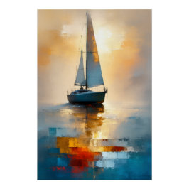 Pôster Sailboat Seascape Wall Art 