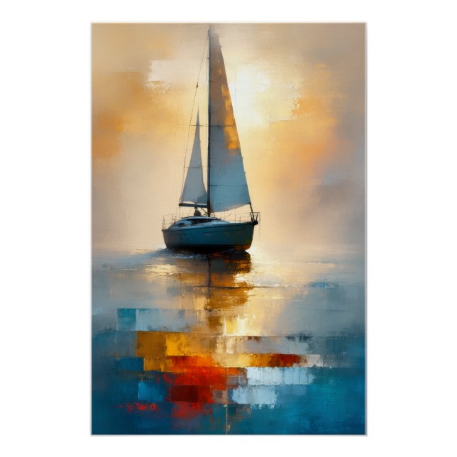 Pôster Sailboat Seascape Wall Art  (Frente)