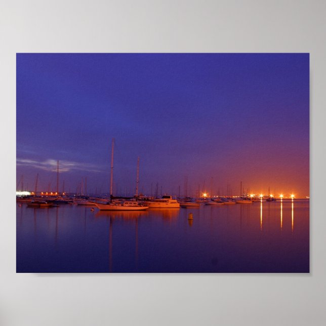 Poster sailboats at dusk Canvas Print (Frente)