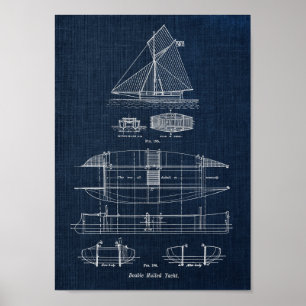 Poster Sailing Boat Blueprint n.o 3
