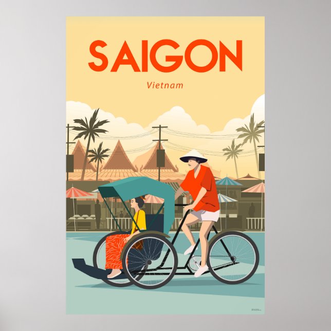 Poster Saingon Vietnam viagem, poster, autocolante, Saing (Frente)