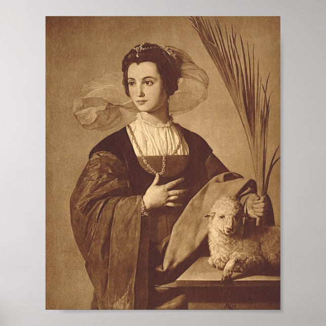 Poster Saint Agnes by Alonso Cano (Frente)