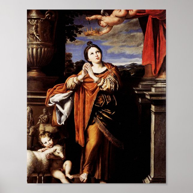 Poster Saint Agnes by Domenico Zampieri (Frente)