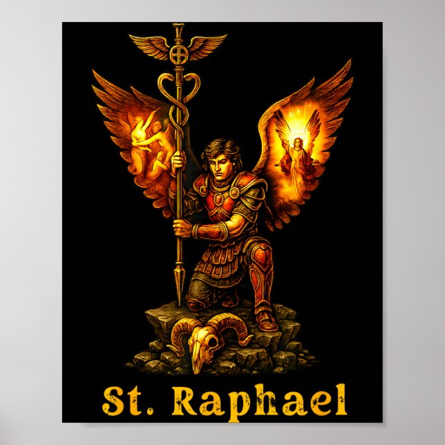 Poster Saint Archangel Raphael Christian Art Faith  (Frente)