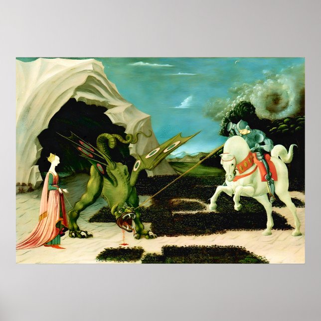 Poster Saint George and the Dragon by Paolo Uccello (Frente)
