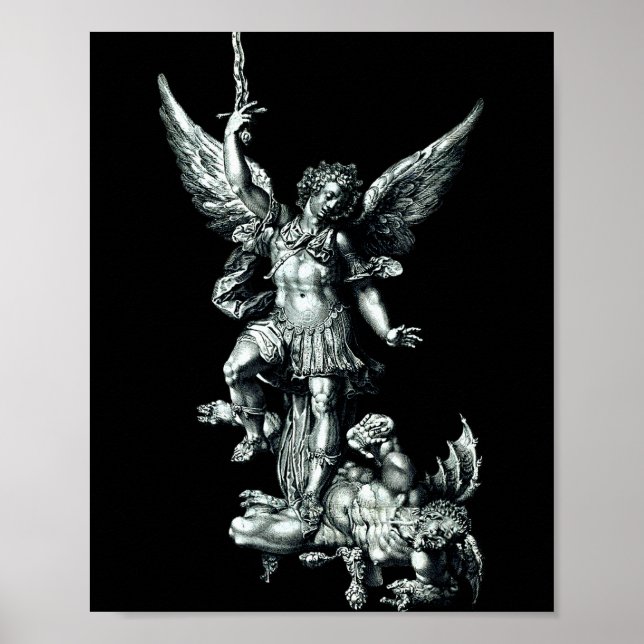 Poster Saint Michael The Archangel Defeating Satan Christ (Frente)