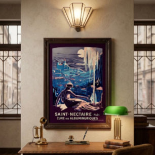 Poster Saint-Nectaire, França Art Déco Turismo Vintage