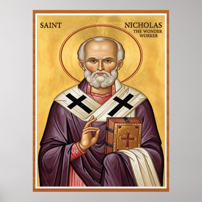Poster Saint Nicholas the wonder worker new eng letters (Frente)