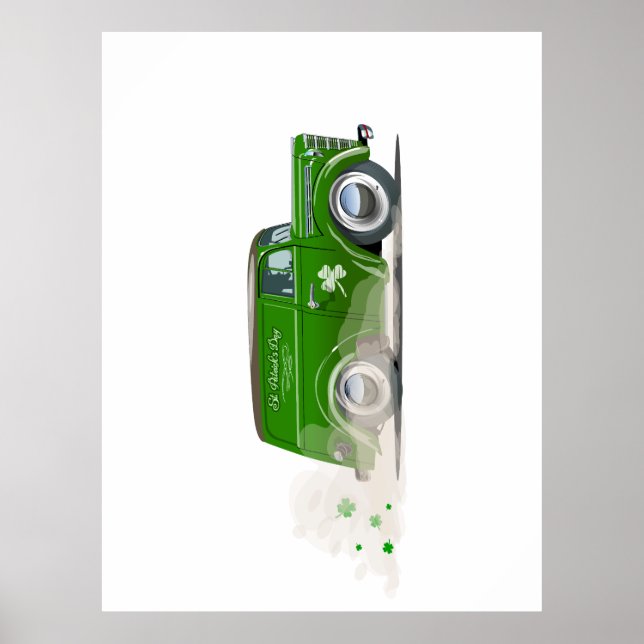 Poster  Saint Patrick vintage Cartoon van (Frente)