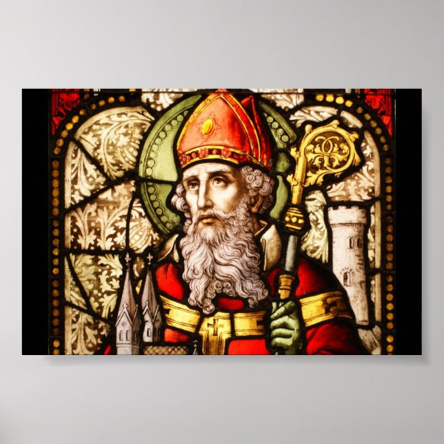 Poster Saint Patrick Vintage - Imagem de Vidro (Frente)